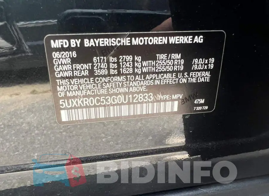 5UXKR0C53G0U12833 Photo# 10