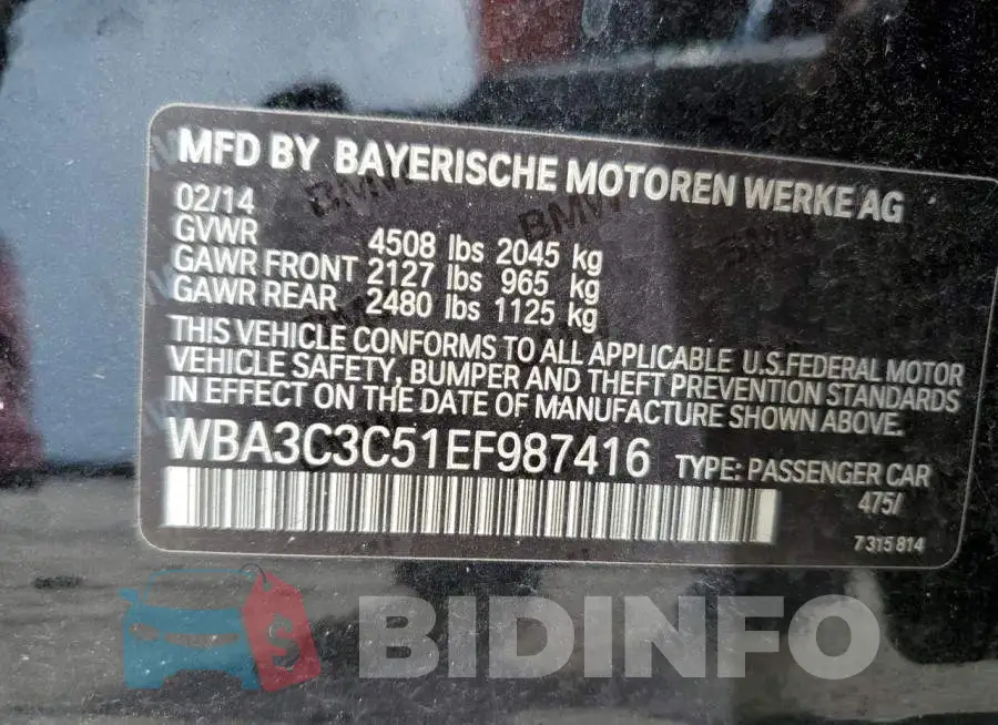 WBA3C3C51EF987416 Photo# 12