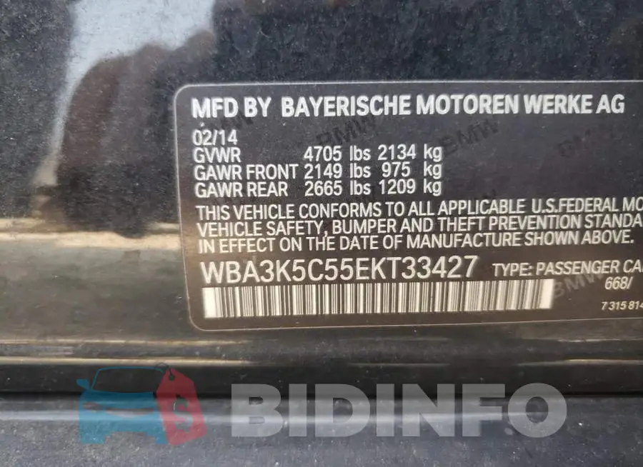 WBA3K5C55EKT33427 Photo# 12