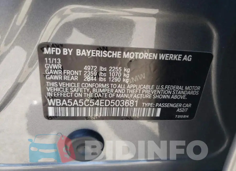 WBA5A5C54ED503681 Photo# 12