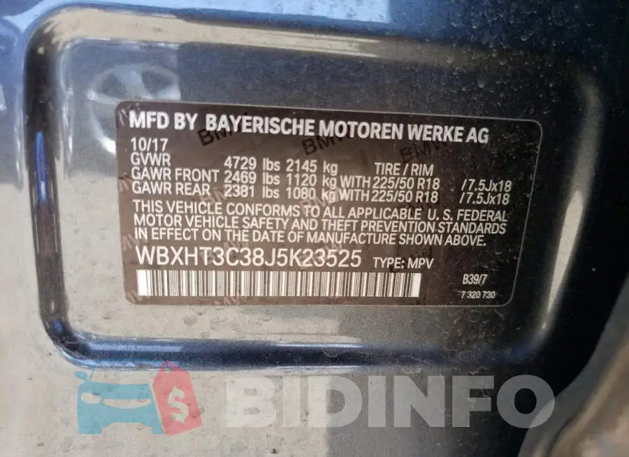 WBXHT3C38J5K23525 Photo# 13