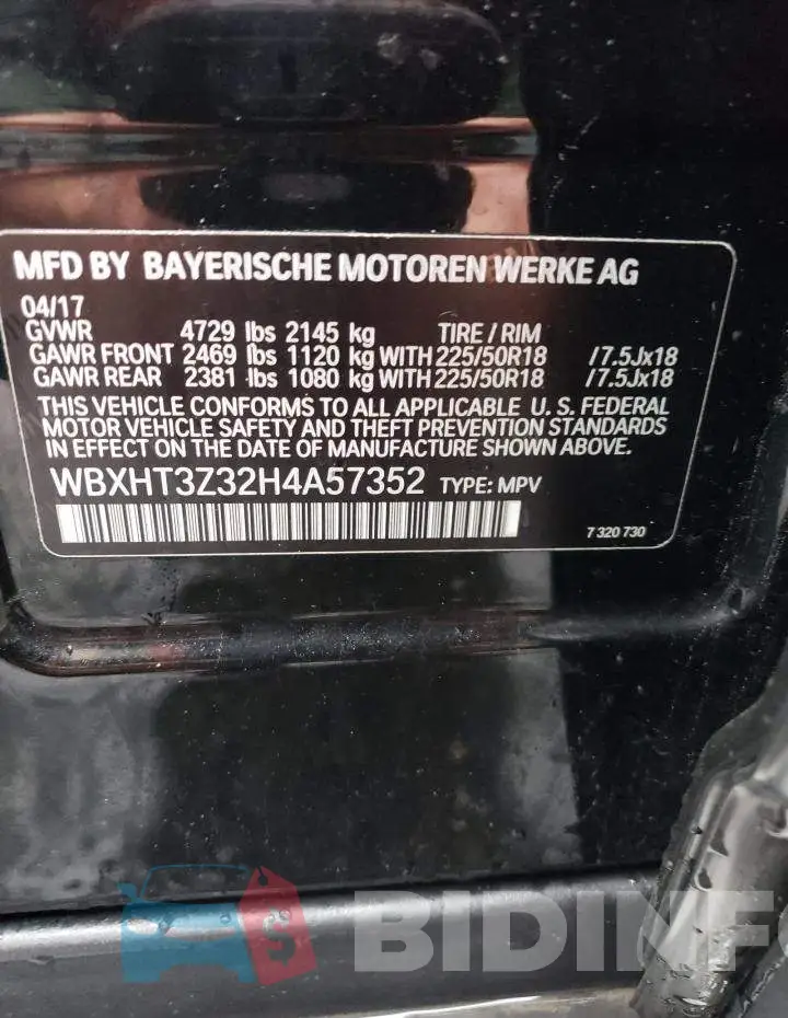 WBXHT3Z32H4A57352 Photo# 13