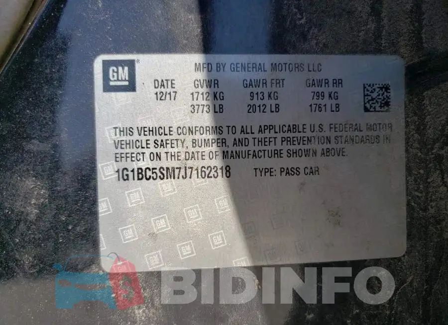 1G1BC5SM7J7162318 Photo# 12