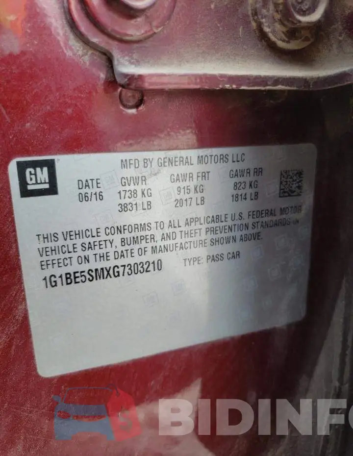 1G1BE5SMXG7303210 Photo# 12