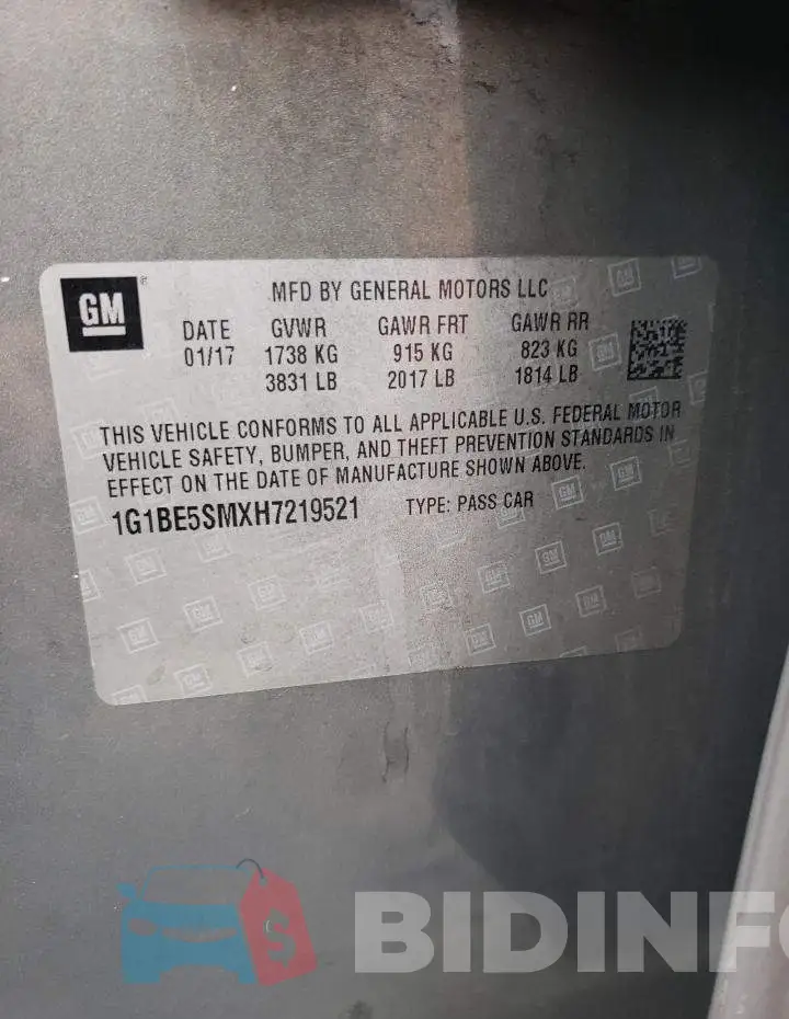 1G1BE5SMXH7219521 Photo# 12