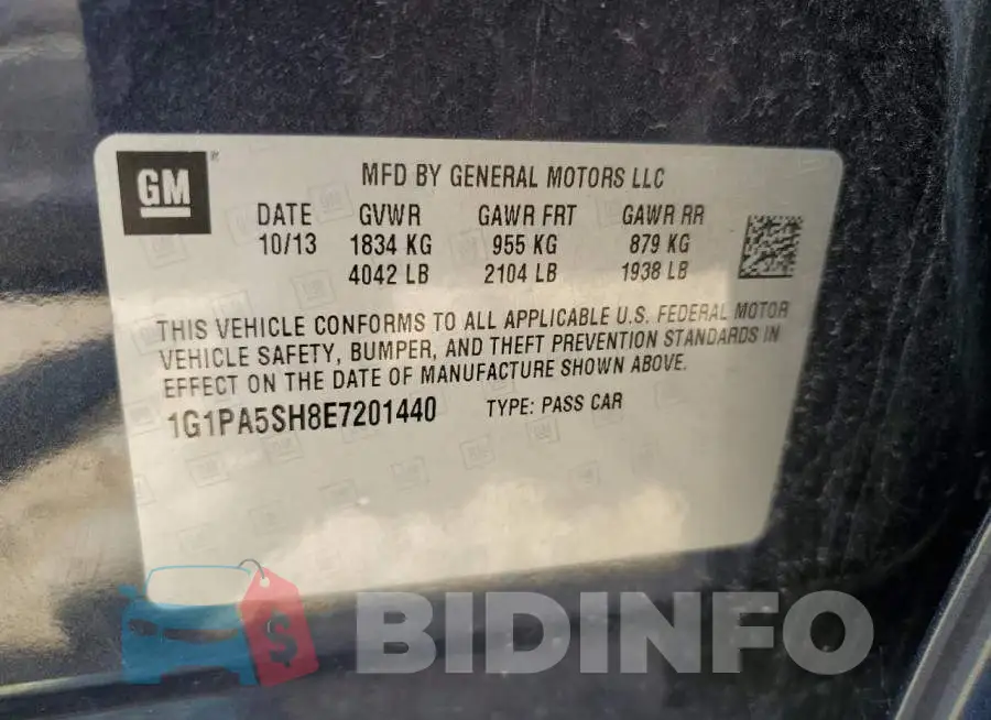 1G1PA5SH8E7201440 Photo# 12