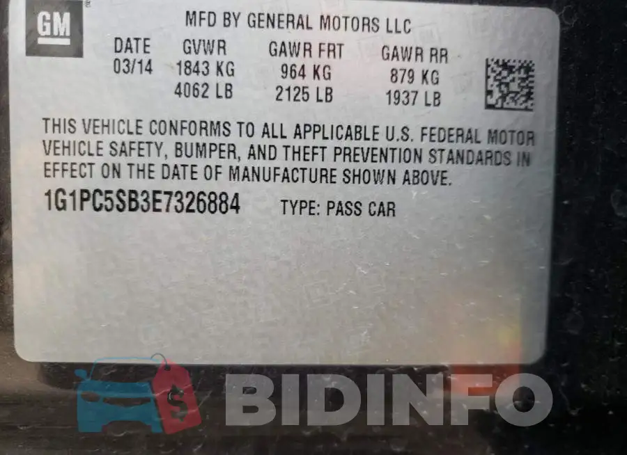 1G1PC5SB3E7326884 Photo# 12