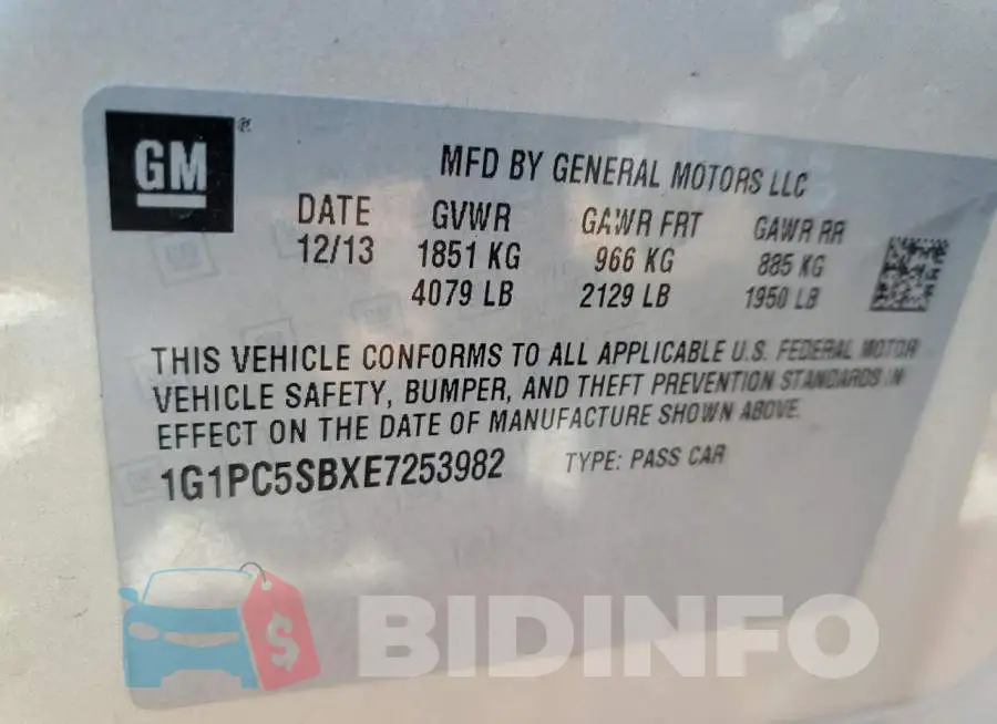 1G1PC5SBXE7253982 Photo# 12