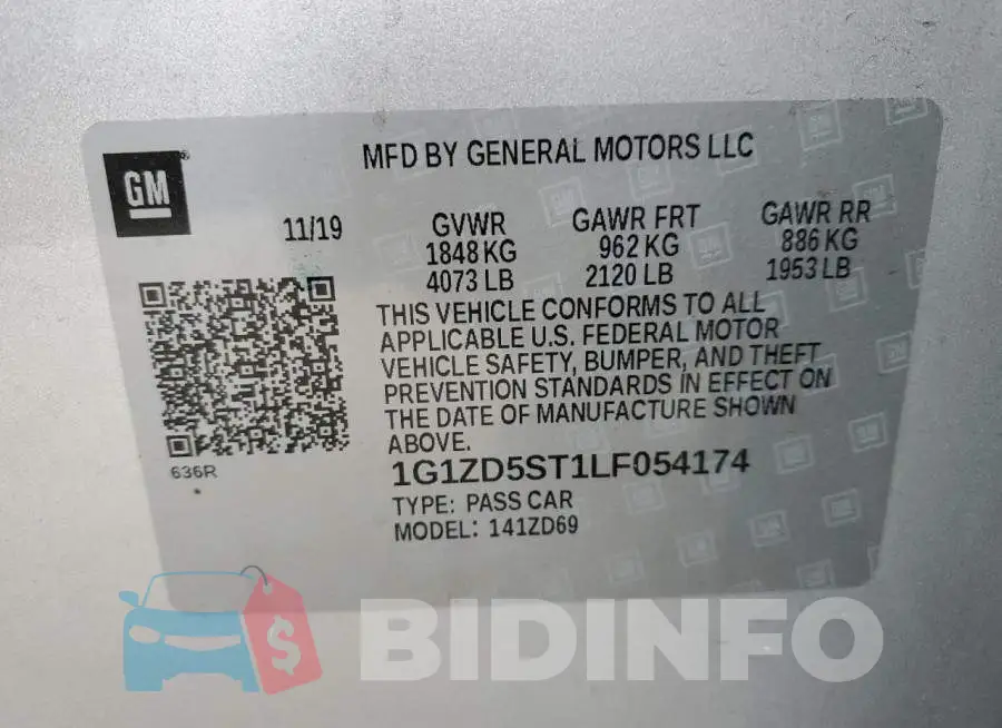 1G1ZD5ST1LF054174 Photo# 12