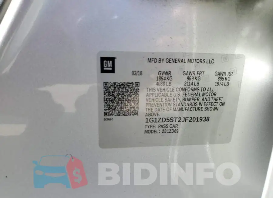 1G1ZD5ST2JF201938 Photo# 12
