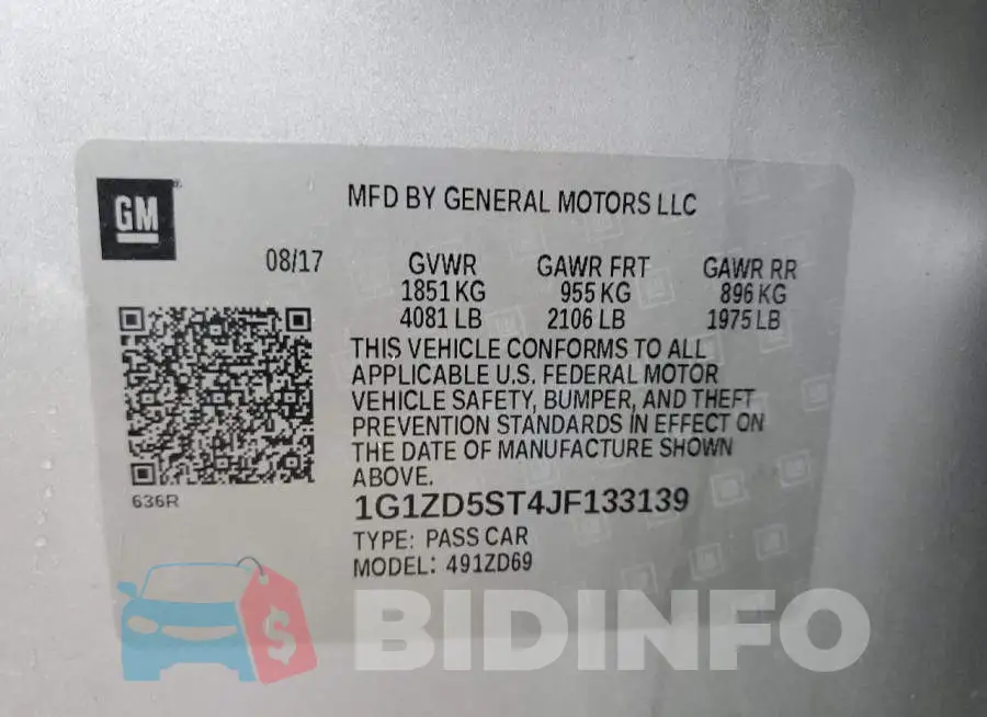 1G1ZD5ST4JF133139 Photo# 12