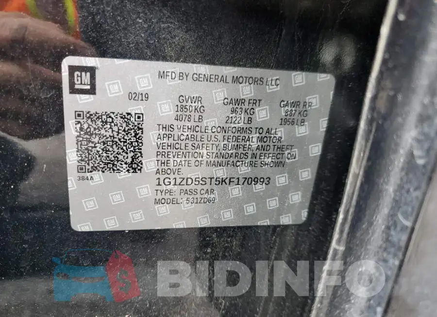 1G1ZD5ST5KF170993 Photo# 12