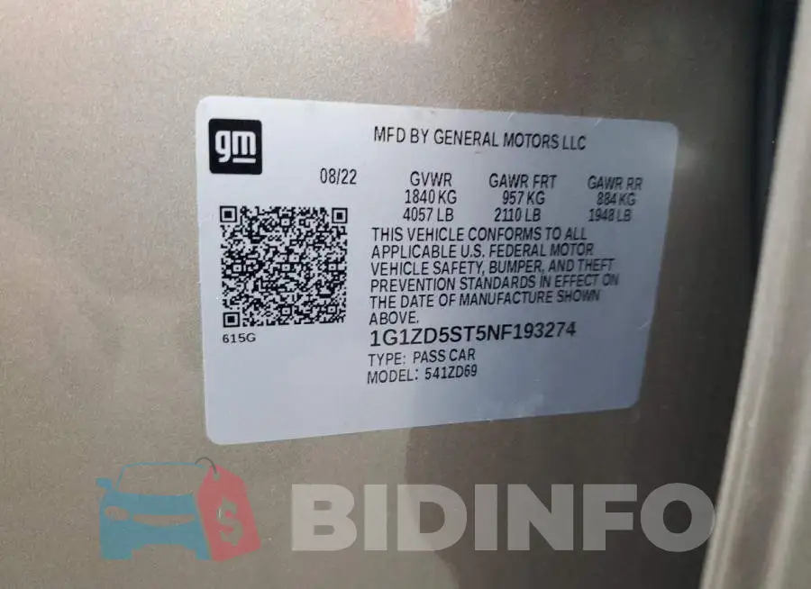 1G1ZD5ST5NF193274 Photo# 12