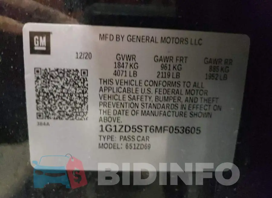 1G1ZD5ST6MF053605 Photo# 13