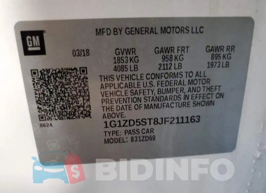1G1ZD5ST8JF211163 Photo# 12