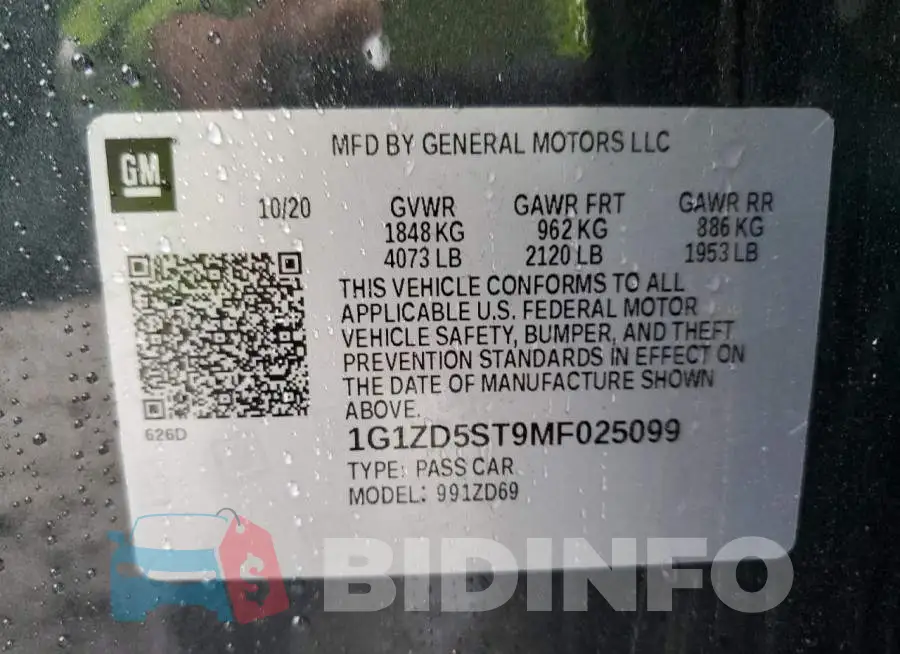 1G1ZD5ST9MF025099 Photo# 12