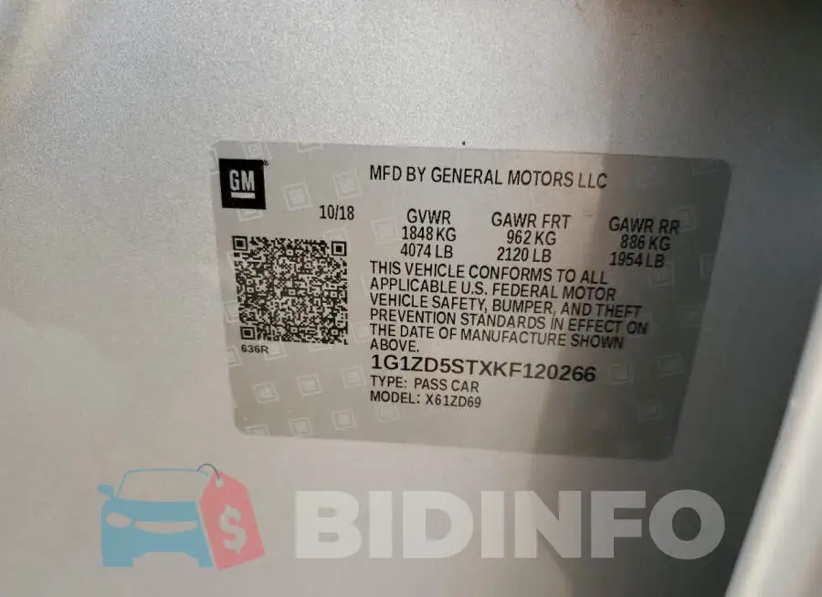 1G1ZD5STXKF120266 Photo# 12