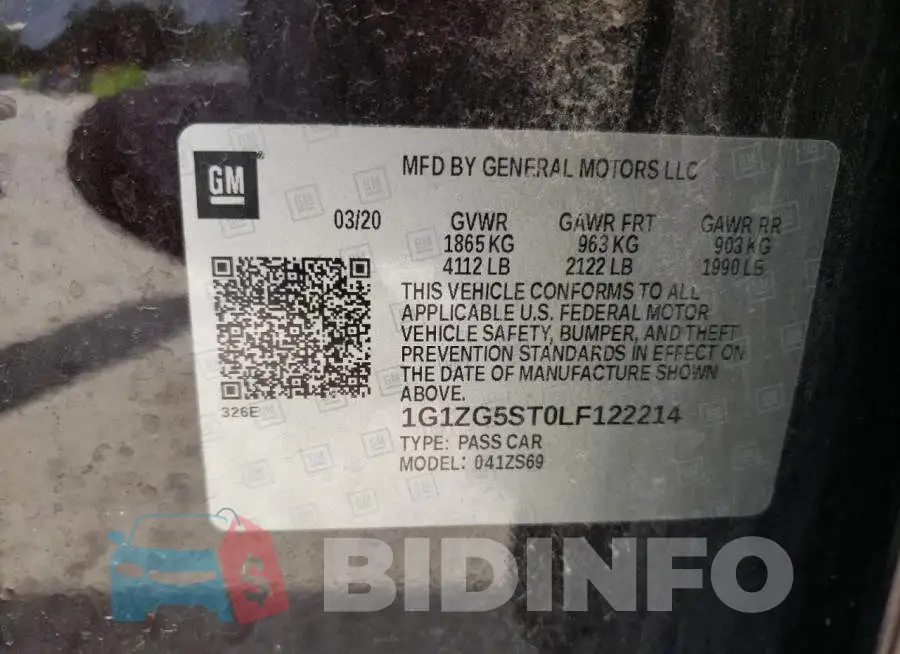 1G1ZG5ST0LF122214 Photo# 12