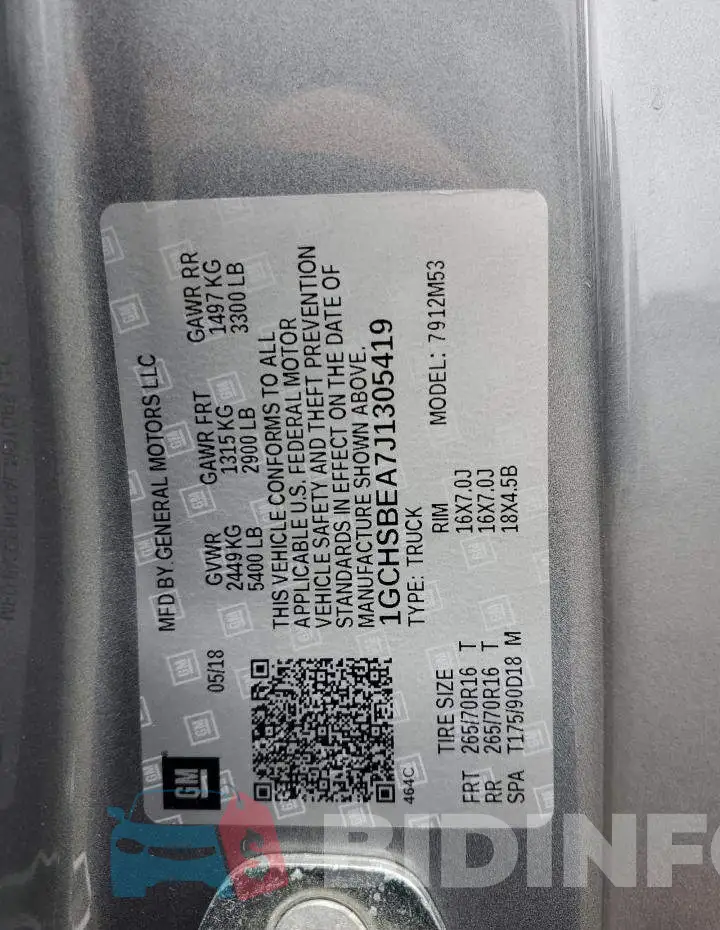 1GCHSBEA7J1305419 Photo# 12