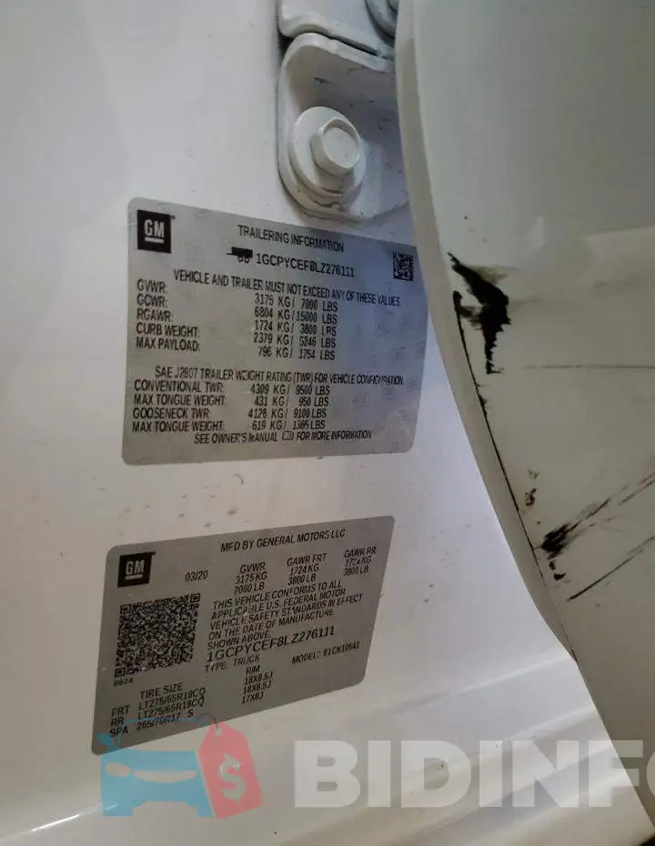 1GCPYCEF8LZ276111 Photo# 14