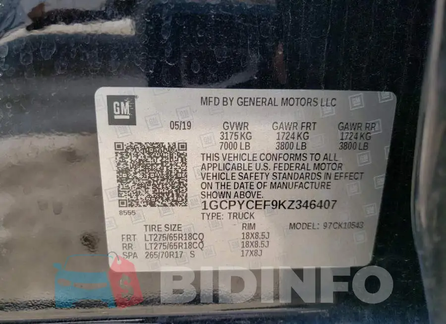 1GCPYCEF9KZ346407 Photo# 12
