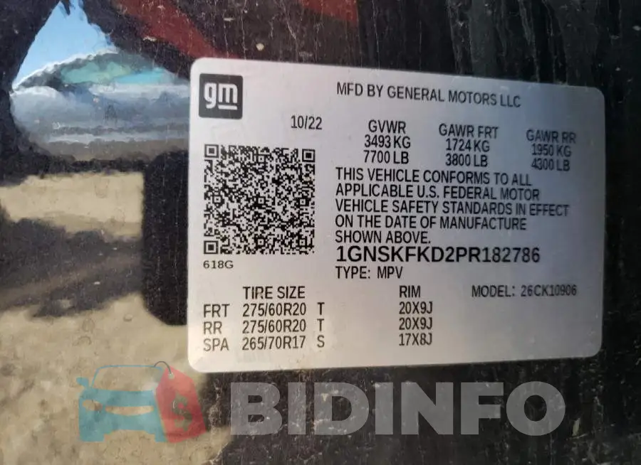1GNSKFKD2PR182786 Photo# 13