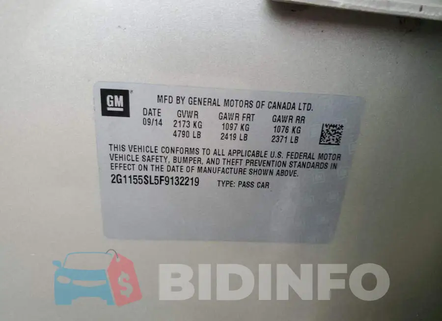 2G1155SL5F9132219 Photo# 12