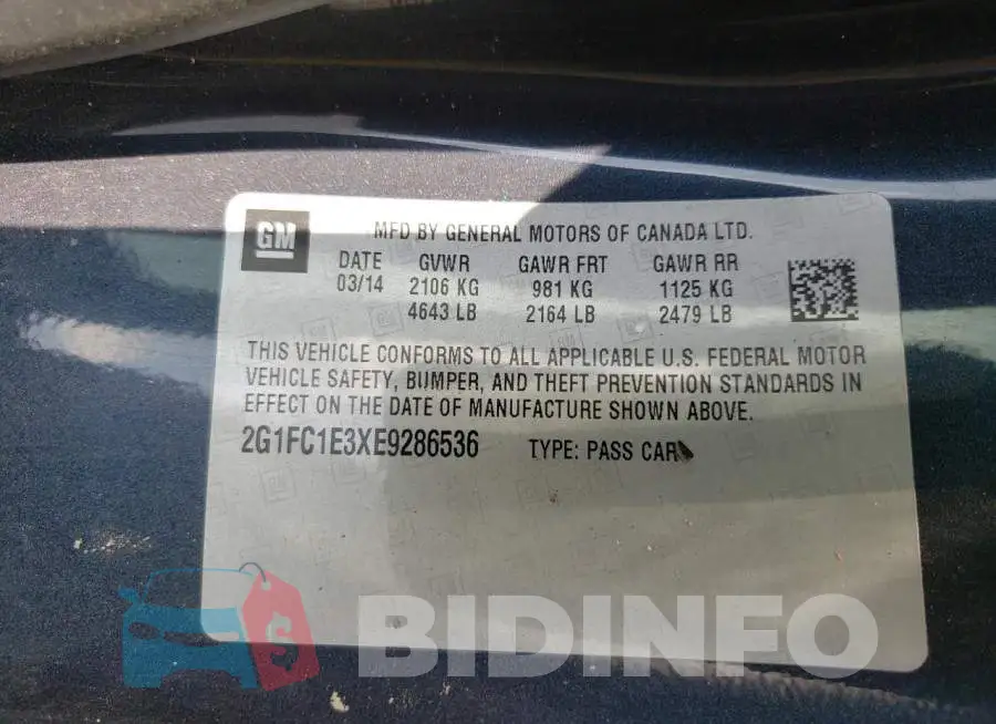 2G1FC1E3XE9286536 Photo# 12