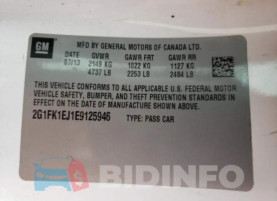 2G1FK1EJ1E9125946 Photo# 10