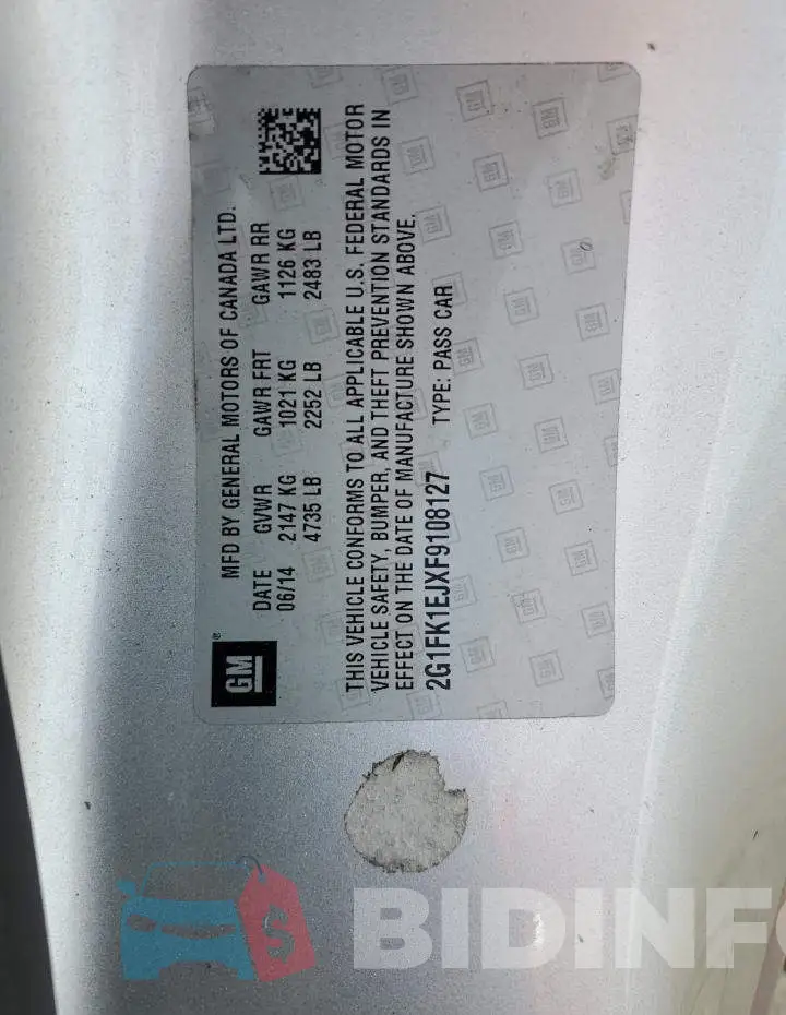 2G1FK1EJXF9108127 Photo# 13