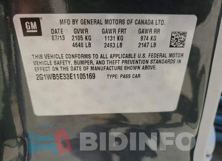 2G1WB5E33E1105169 Photo# 12