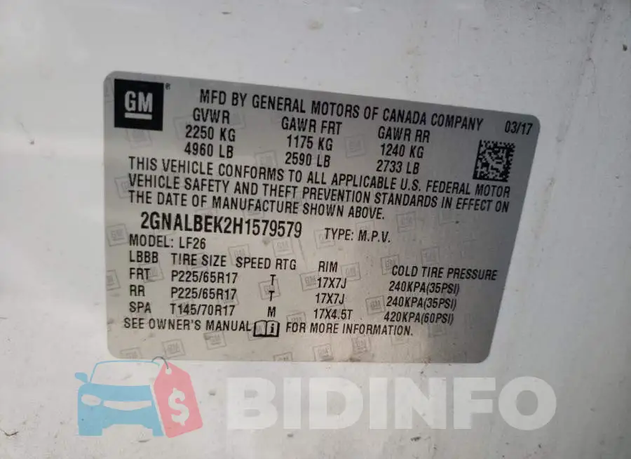 2GNALBEK2H1579579 Photo# 13