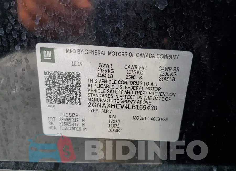 2GNAXHEV4L6169430 Photo# 12