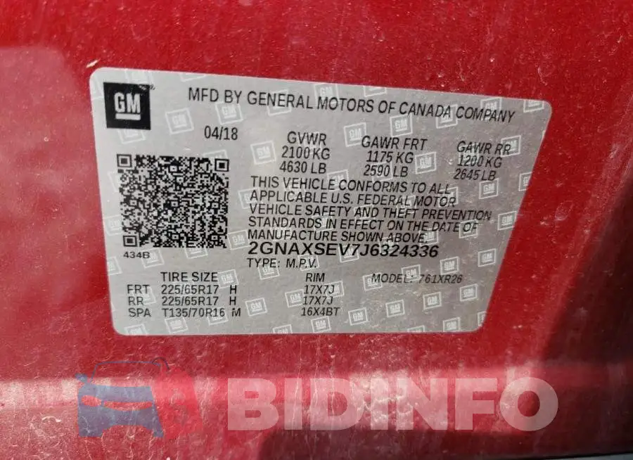 2GNAXSEV7J6324336 Photo# 13
