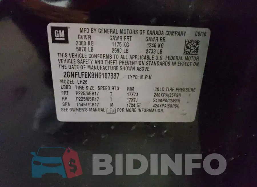 2GNFLFEK8H6107337 Photo# 12