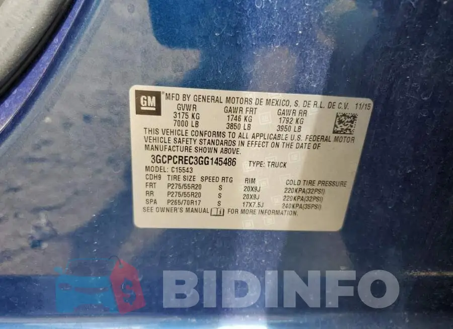 3GCPCREC3GG145486 Photo# 12
