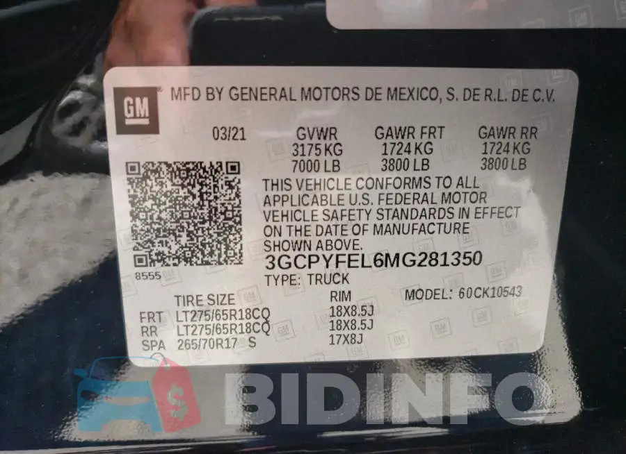 3GCPYFEL6MG281350 Photo# 13