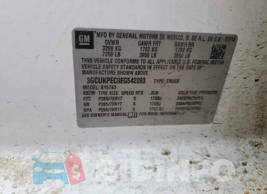 3GCUKPEC9EG542093 Photo# 12