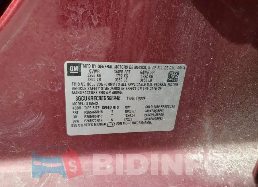 3GCUKREC8EG508948 Photo# 12