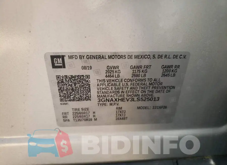 3GNAXHEV3LS525013 Photo# 12