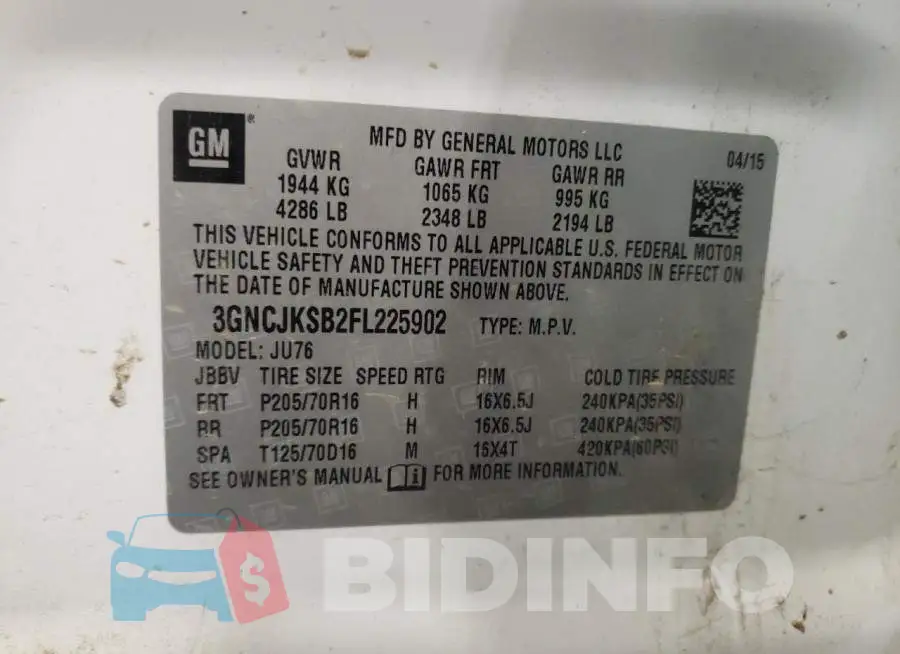 3GNCJKSB2FL225902 Photo# 13