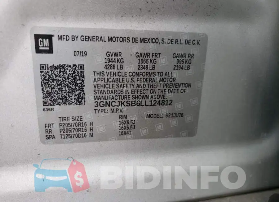 3GNCJKSB6LL124812 Photo# 13