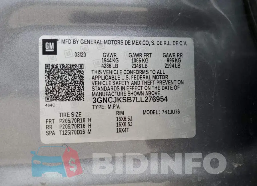 3GNCJKSB7LL276954 Photo# 12
