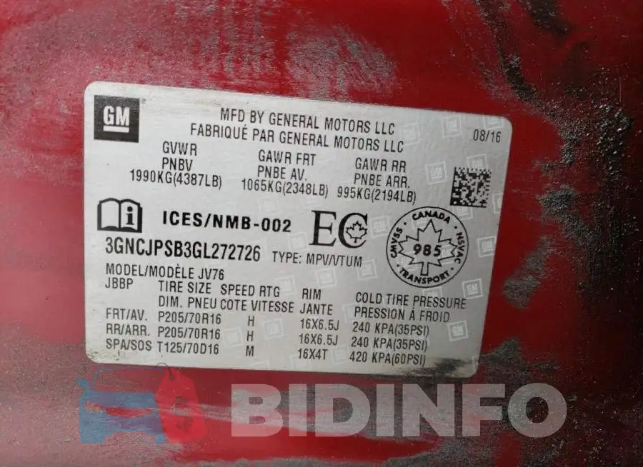 3GNCJPSB3GL272726 Photo# 12