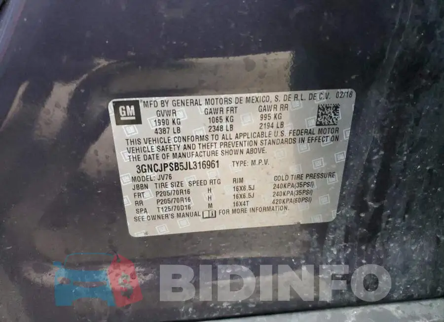 3GNCJPSB5JL316961 Photo# 13