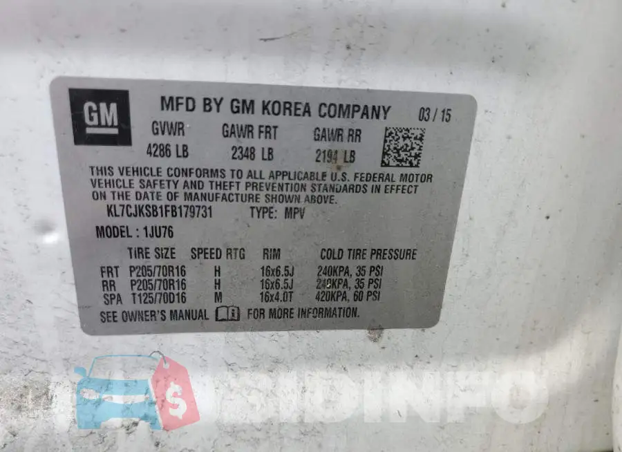 KL7CJKSB1FB179731 Photo# 13