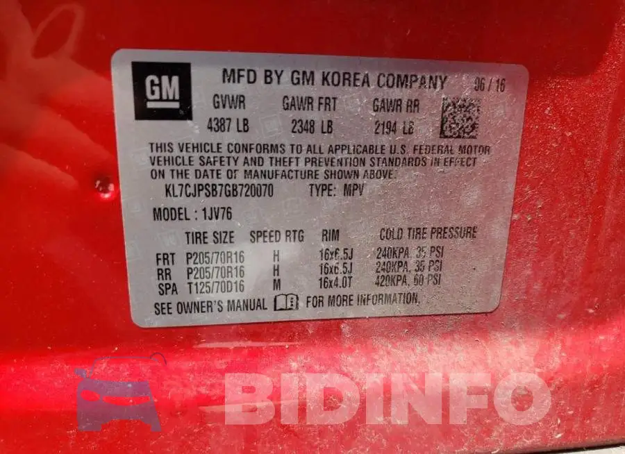 KL7CJPSB7GB720070 Photo# 14