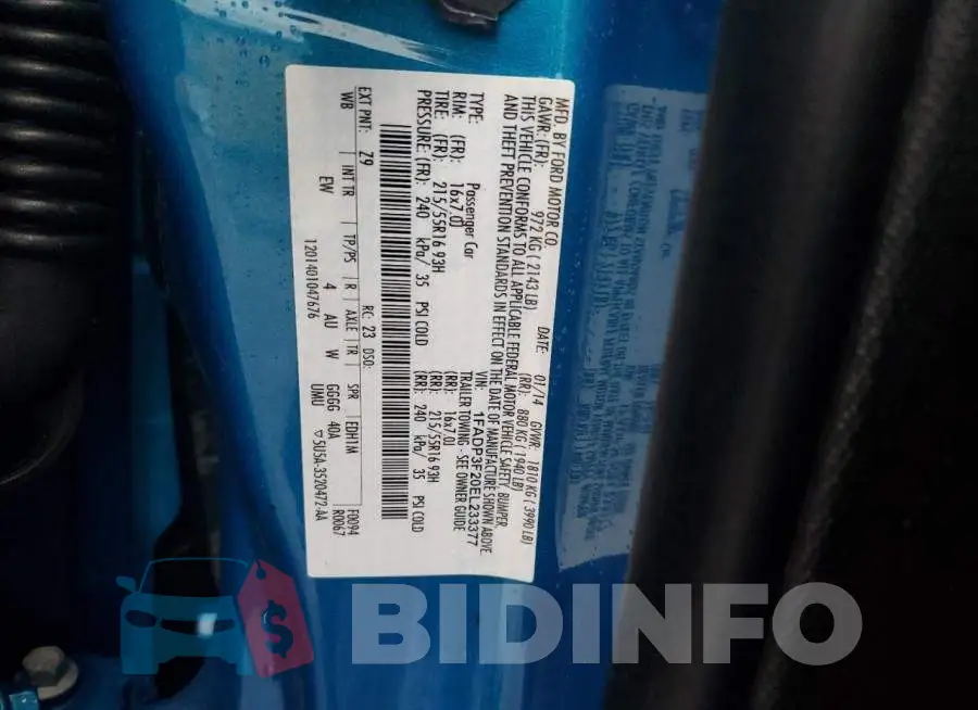 1FADP3F20EL233377 Photo# 12