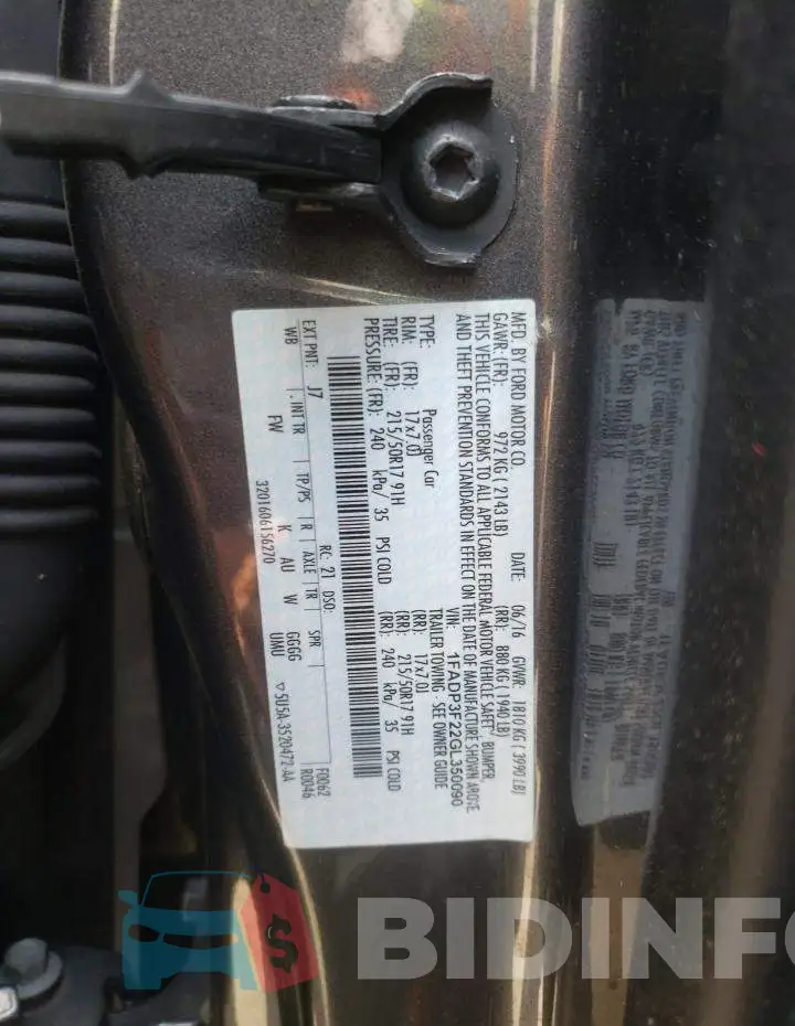 1FADP3F22GL350090 Photo# 12