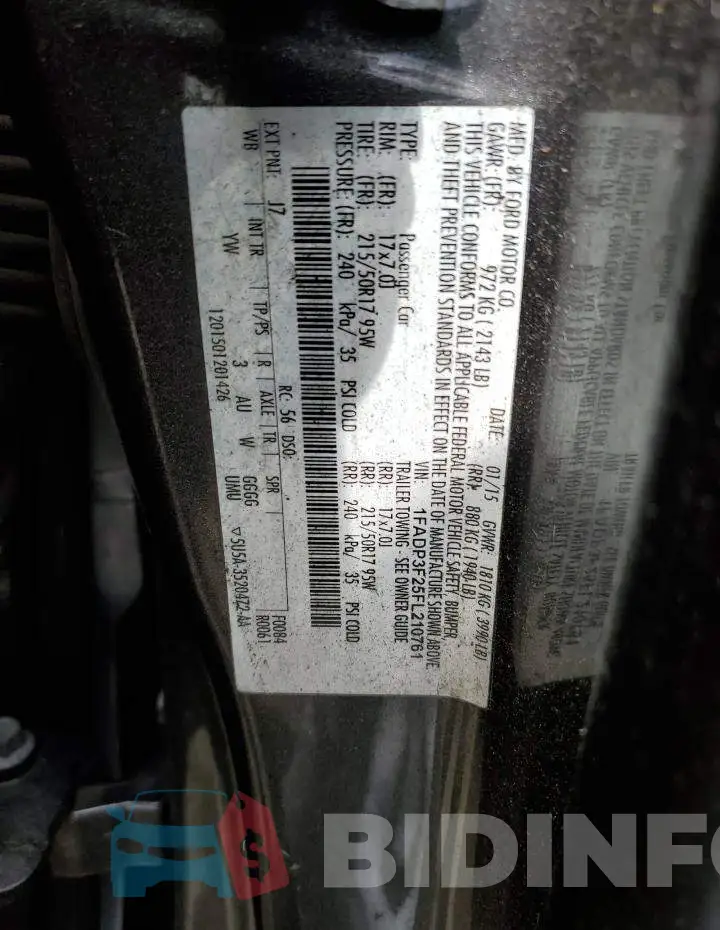 1FADP3F25FL210761 Photo# 12